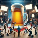 DALL·E 2023-12-23 09.44.46 - A humorous scene in a photography studio dedicated to beer photography. The studio is well-equipped with professional lighting and cameras. In the cen.png